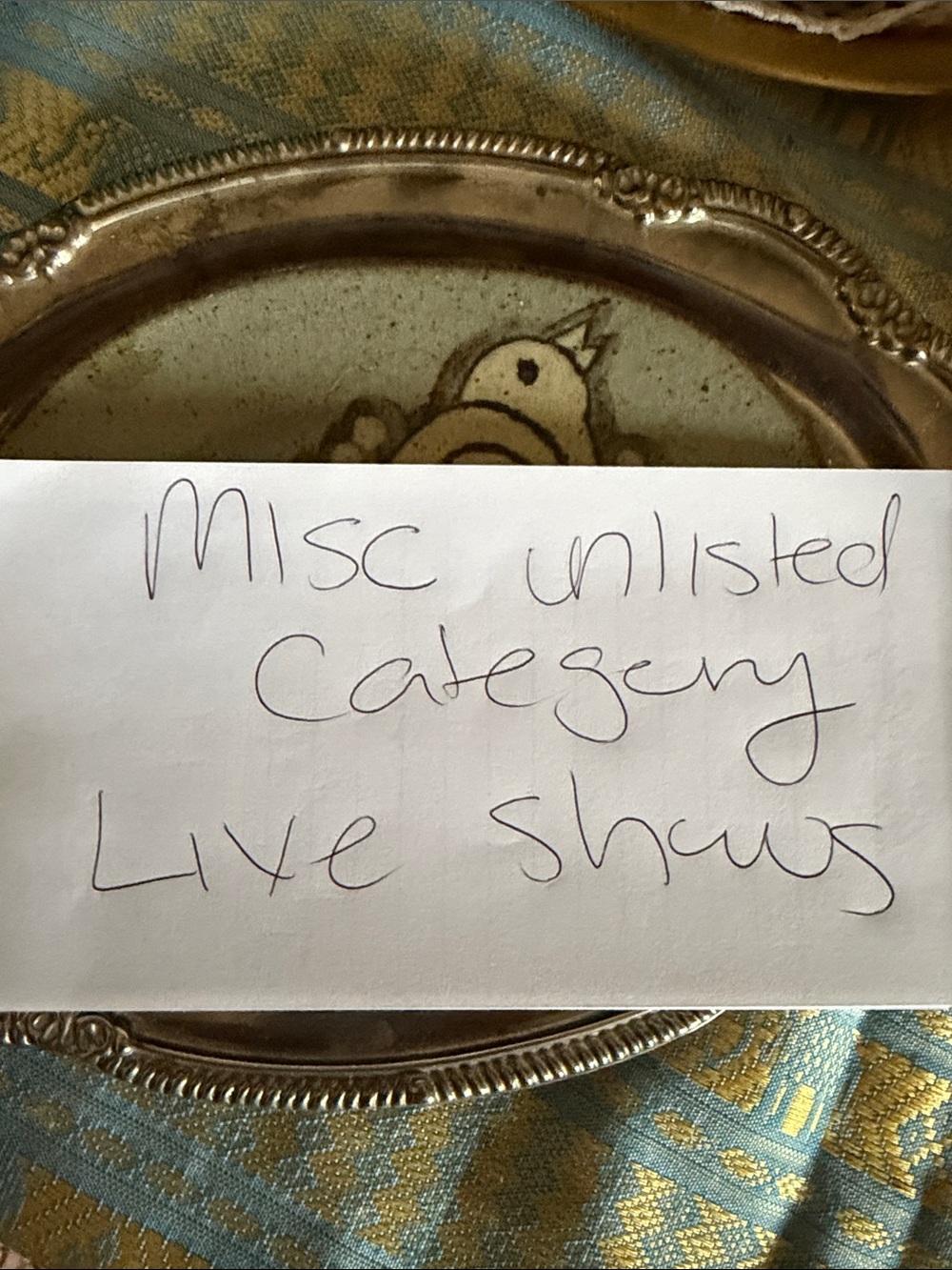 Unlisted items for show
